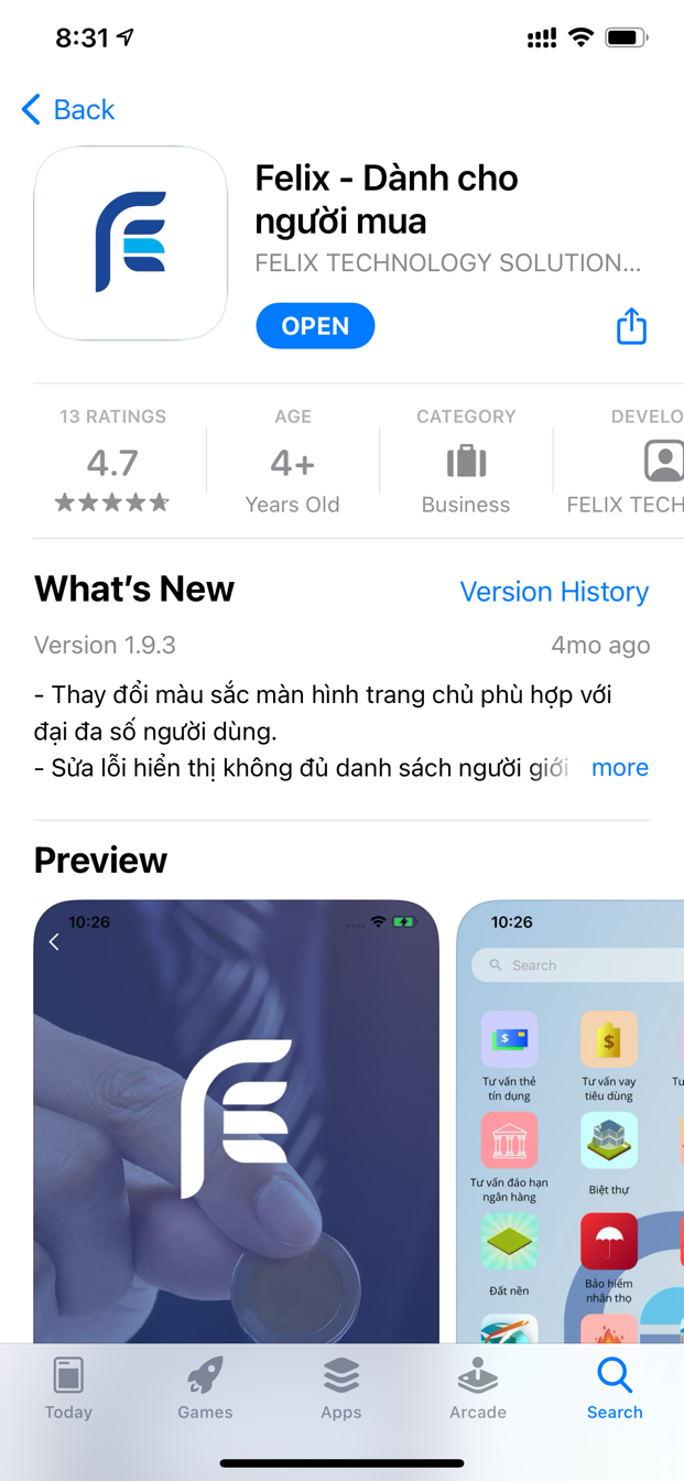 Giới thiệu App: Felix – Dành cho người mua (Felix_Client)