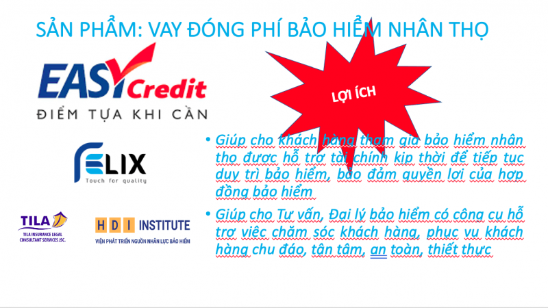 SẢN PHẨM VAY ĐÓNG PHÍ BẢO HIỂM NHÂN THỌ CỦA EASY CREDIT