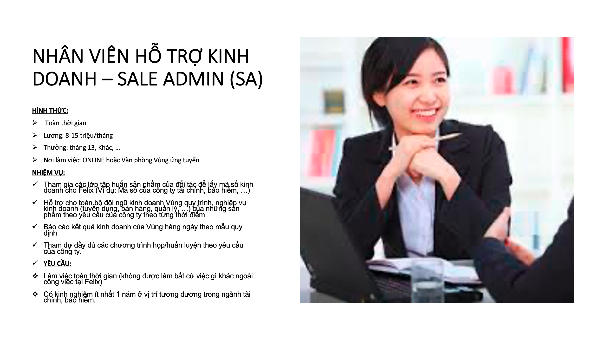 Nhân viên Hỗ trợ kinh doanh – Sale Admin (SA)