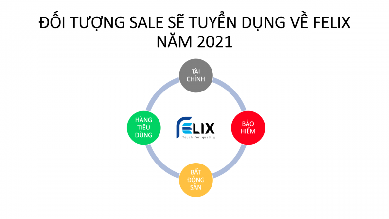 Đối tượng SALE trên thị trường sẽ được TUYỂN DỤNG về FELIX năm 2021