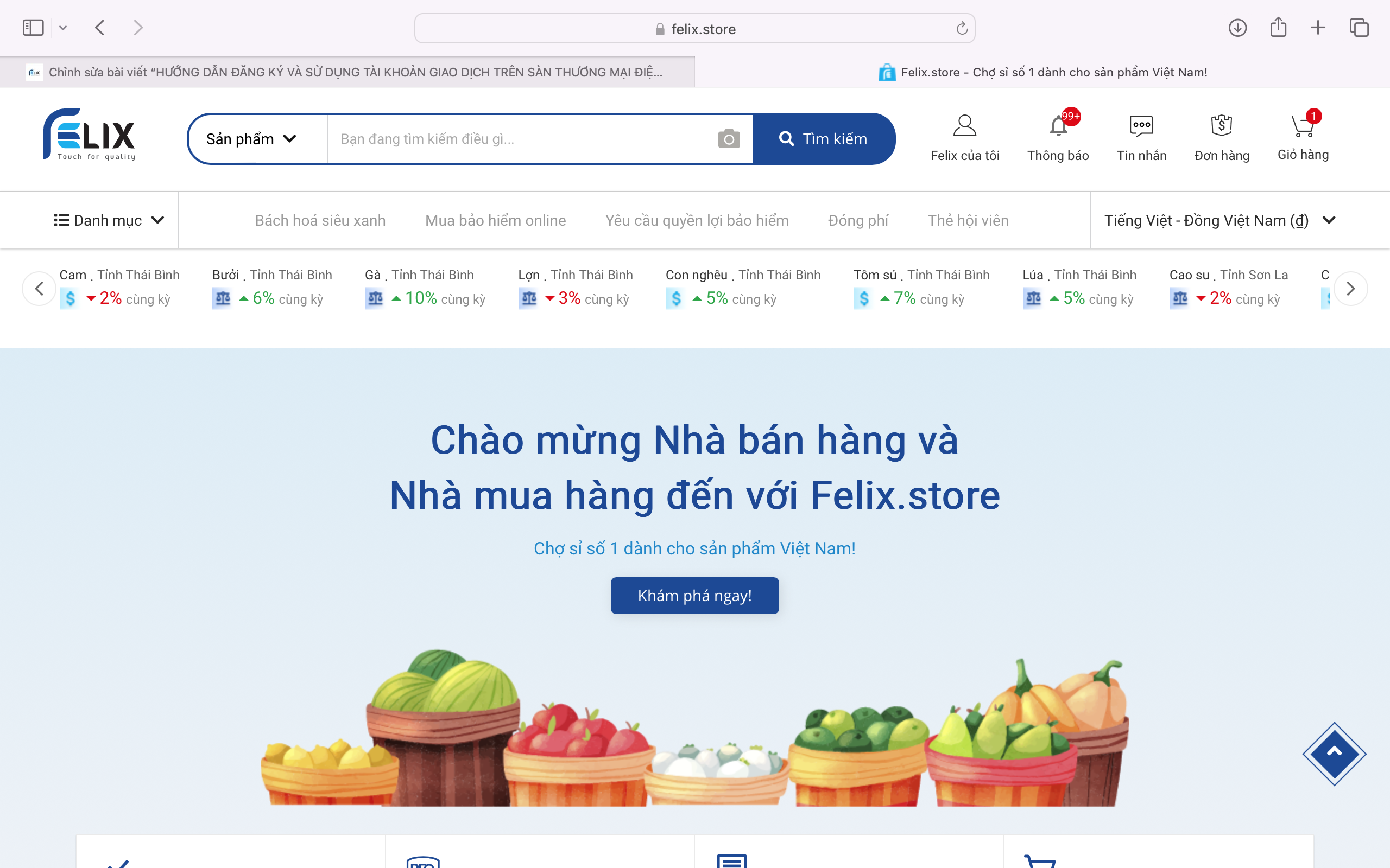 Sàn thương mại điện tử Felix.store hỗ trợ đặc biệt doanh nghiệp SMEs, HTX, Hội viên nông dân kinh doanh trên sàn từ 15/03/2025