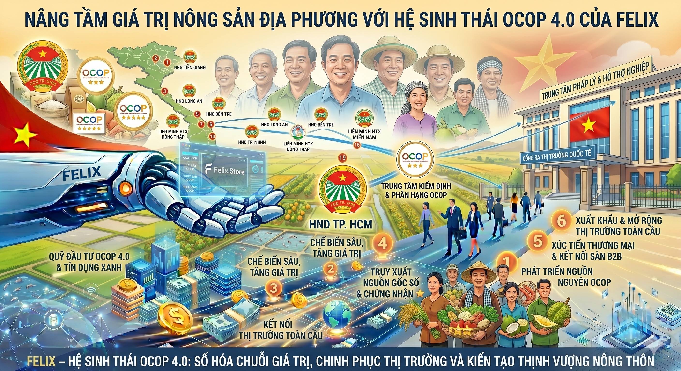 NÂNG TẦM GIÁ TRỊ NÔNG SẢN ĐỊA PHƯƠNG VỚI HỆ SINH THÁI OCOP 4.0 CỦA FELIX