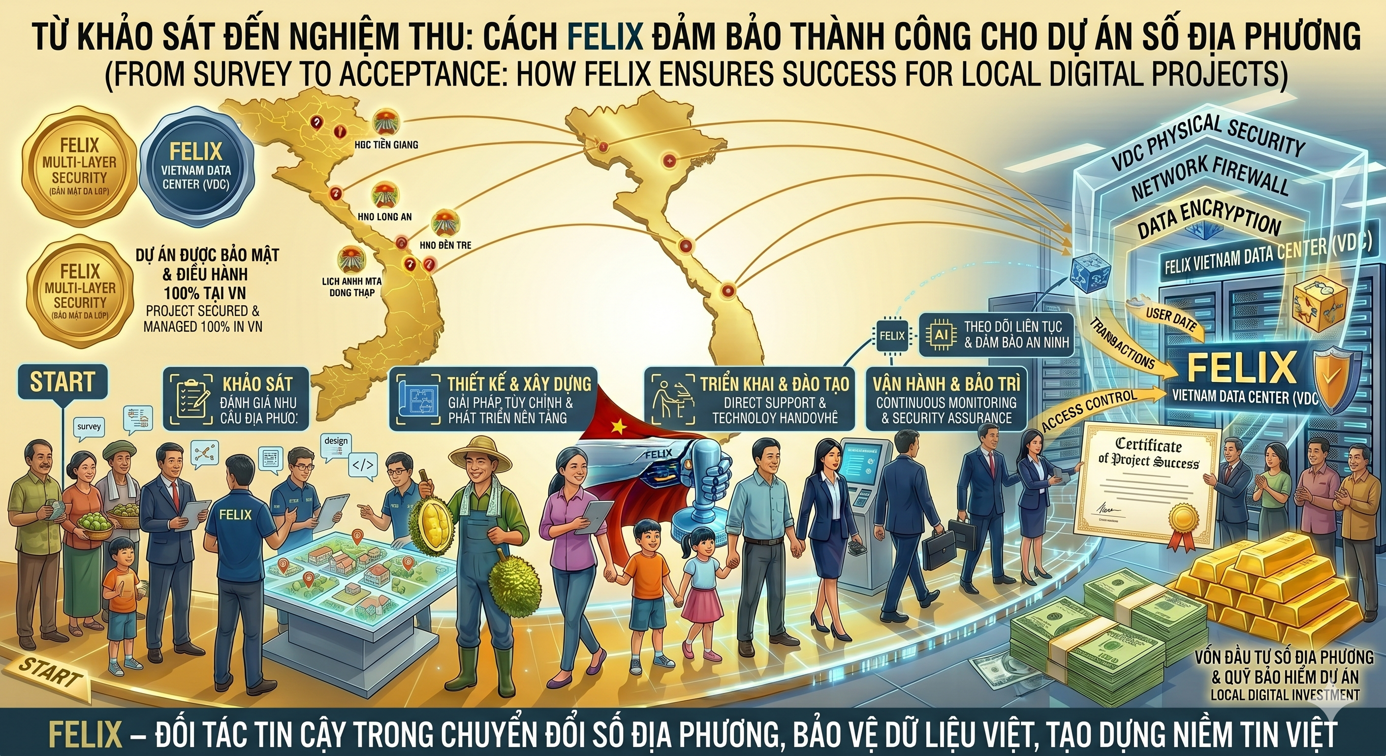 TỪ KHẢO SÁT ĐẾN NGHIỆM THU: CÁCH FELIX ĐẢM BẢO THÀNH CÔNG CHO DỰ ÁN SỐ ĐỊA PHƯƠNG
