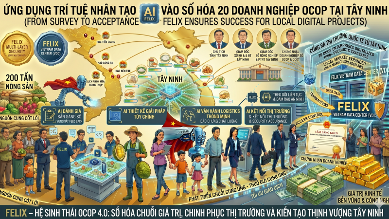 ỨNG DỤNG TRÍ TUỆ NHÂN TẠO AI VÀO SỐ HÓA 20 DOANH NGHIỆP OCOP TẠI TÂY NINH