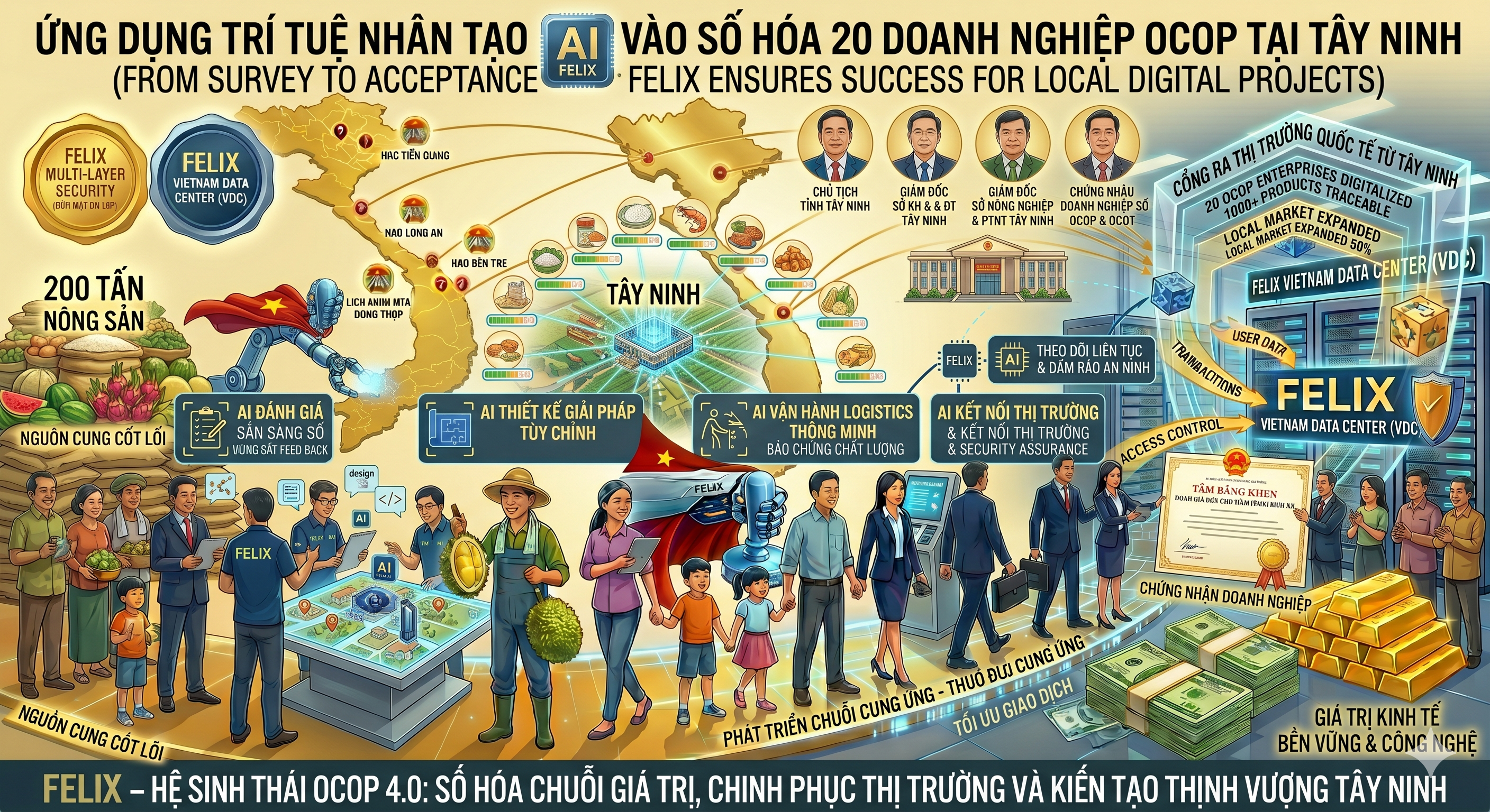 ỨNG DỤNG TRÍ TUỆ NHÂN TẠO AI VÀO SỐ HÓA 20 DOANH NGHIỆP OCOP TẠI TÂY NINH