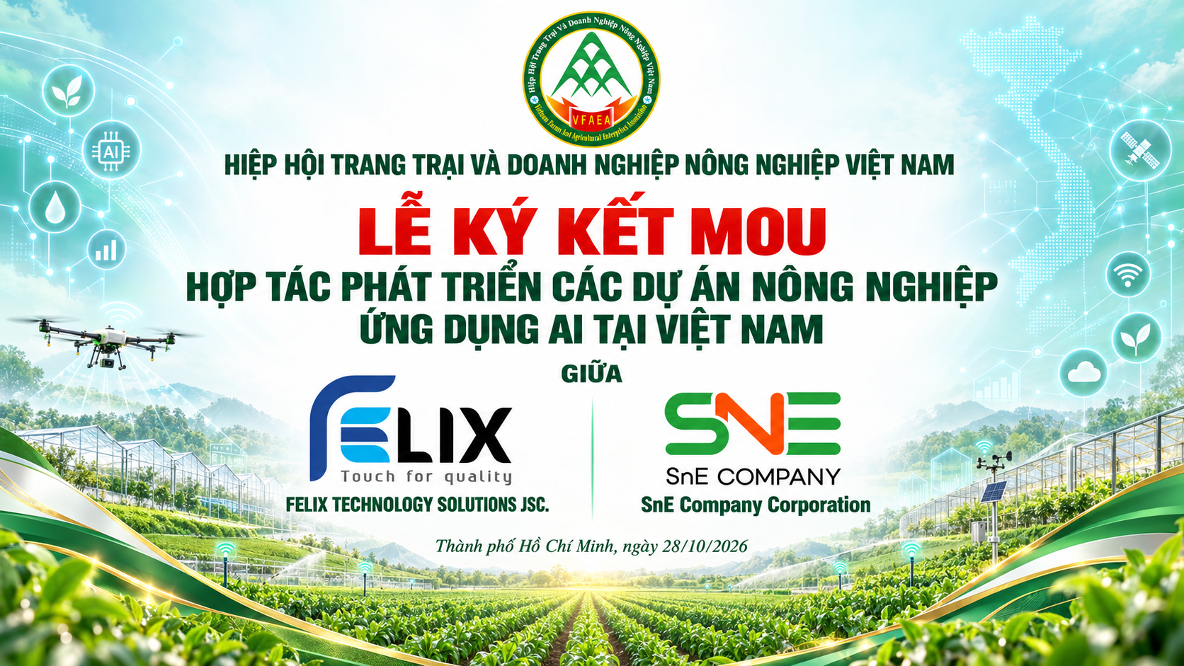FELIX ký kết MOU với SNE, hợp tác phát triển các dự án nông nghiệp ứng dụng AI tại Việt Nam